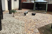 Римский БРУК и БРУК трапеци не острая светло-бежевый, коричневый и жёлто-оранжевый