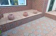 Вазон Шар маленький цветной бело-оранжевый