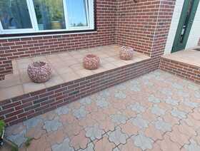 Вазон Шар маленький цветной бело-оранжевый