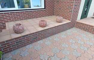 Вазон Шар маленький цветной бело-оранжевый